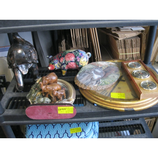 ASST. FIGURINES, CLOCK, ETC.