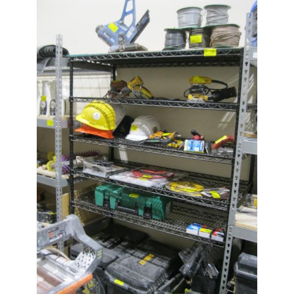BLACK METAL SHELF UNIT W/4 SHELVES
