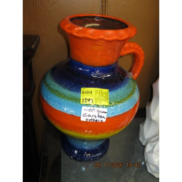COLORFUL WEST GERMAN CARSTEN POTTERY VASE