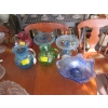 Image 1 : 6 PIECES OF COLORFUL VINTAGE GLASSWARE
