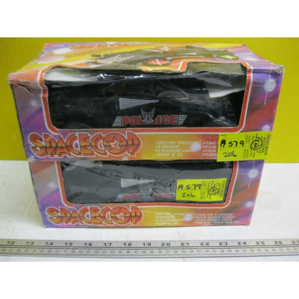 2 SPACE COP BATTERY OPERATED CARS