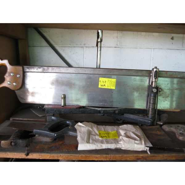 MITER BOX & SAW & BUNDLE OF SAWS