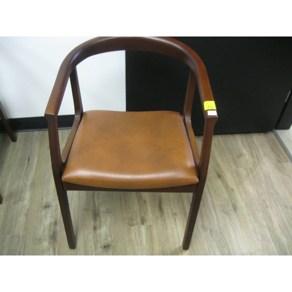 WOOD FRAMED UPHOLSTERED DINING CHAIR