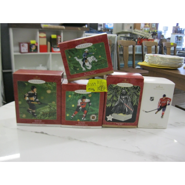 5 KEEPSAKE HALLMARK CHRISTMAS TREE ORNAMENTS