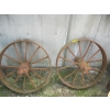 Image 1 : PAIR OF SPOKED METAL WHEELS