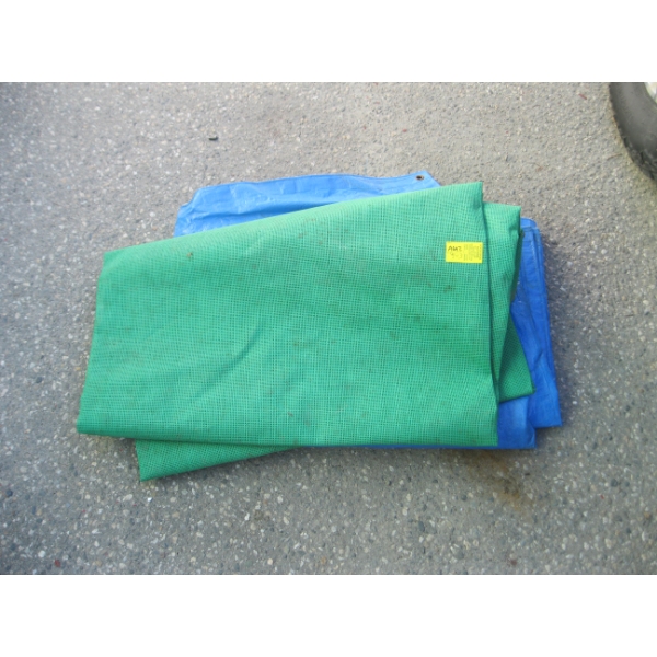 BLUE TARP & A GREEN NETTED TARP