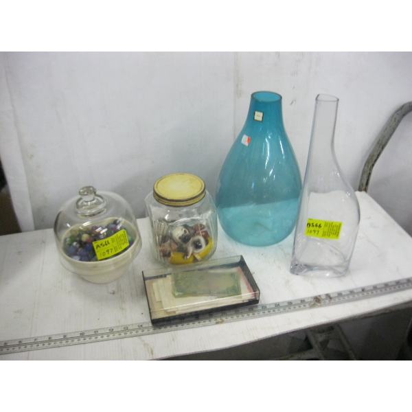 ASST. MARBLES, CANNISTER, VASES, ETC.