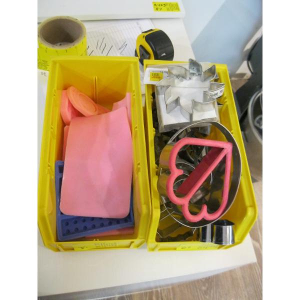 2 CONTAINERS OF ASST. COOKIE CUTTERS & MOLDS
