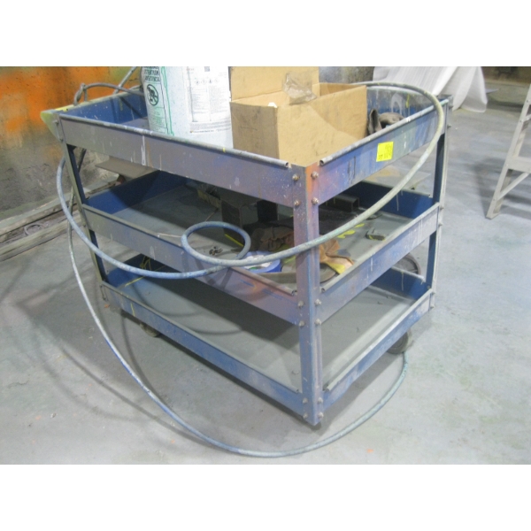 METAL 4 WHEEL CART W/3 SHELVES