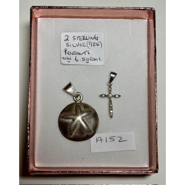2 STERLING SILVER (.925) PENDANTS, TOTAL 6.5G