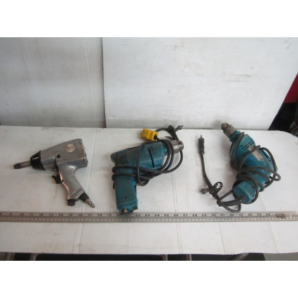 2 MAKITA DRILLS & AN AIR IMPACT