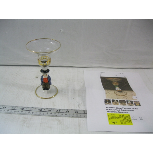 HUMMEL CANDLEHOLDER, 14KT TRIM