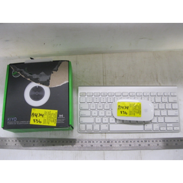 APPLE KEYBOARD & MOUSE & A BROADCASTING CAMERA
