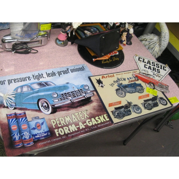 3 METAL SIGNS