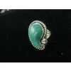 Image 2 : STERLING SILVER .925 RING W/LARGE GREEN STONE - 25G, SZ 13.5 