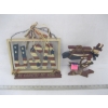 Image 3 : 3D ELEPHANT MIRROR, HAZEL ATLAS 6 HIGHBALL GLASSES W/TRAY & USA PENNIES/DIMES & FOLK ART SIGNS