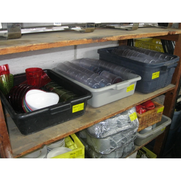 3 TUBS OF ASST. PLASTIC GLASSES