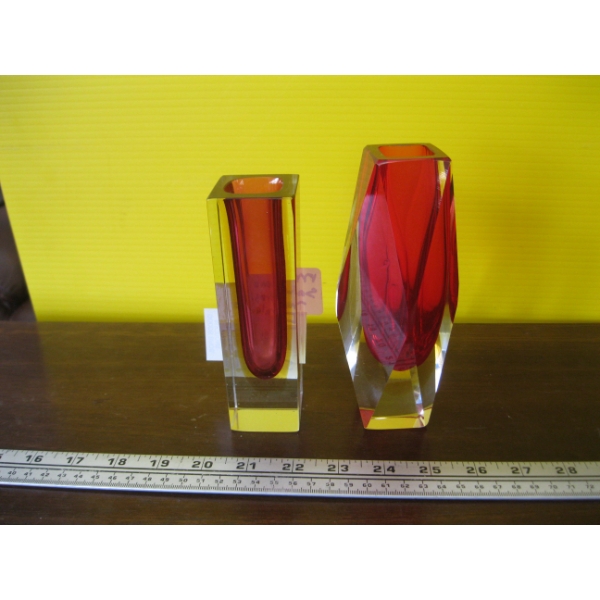 2 MURANO SAMEROSA ITALIAN VASES