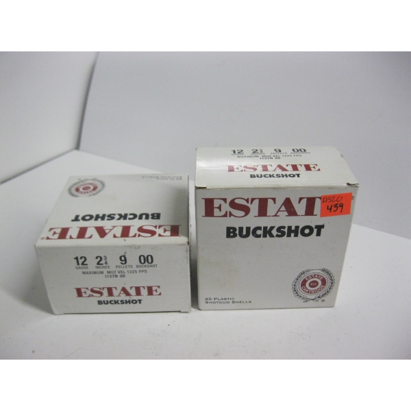 ESTATE 12GA BUCKSHOT|2X25 PLASTIC SHOTGUN SHELLS