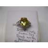 Image 3 : SZ 5 STERLING SILVER .925 RING W/YELLOW & CLEAR STONES