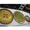 Image 1 : ORIGINAL ROUND FRAME PAINTING & A BRASS PLATE SERVING TRAY