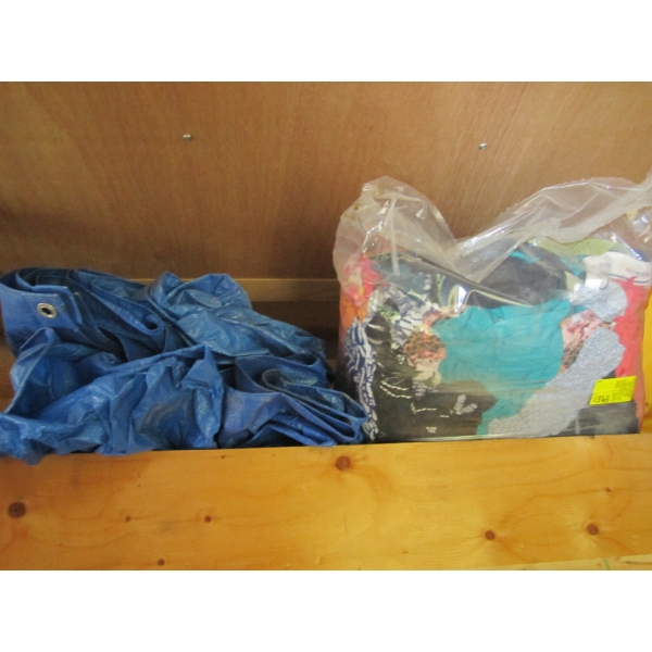 BAG W/ASST. RAGS & A BLUE TARP