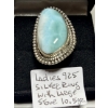 Image 1 : LADIES .925 SILVER RING W/LG. STONE, 10.5G, SZ 7 1/2