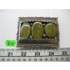 Image 1 : SILVER & OLD PAWN KING MINE TURQUOISE NAVAJO BELT BUCKLE, STAMPED IHMSS