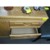 Image 10 : OAK BEDROOM SUITE - MIRRORED DRESSER, HIGHBOY CHEST OF DRAWERS, HEADBOARD & 2 DRAWER NIGHTSTAND