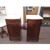 Image 1 : PR OF MARBLE TOP ANTIQUE BEDSIDE TABLES