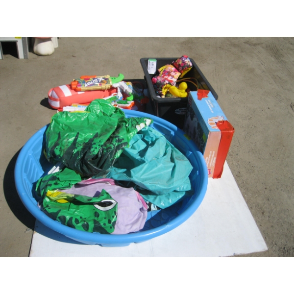 LOT OF ASST'D INFLATABLE TOYS, POOL, ETC.