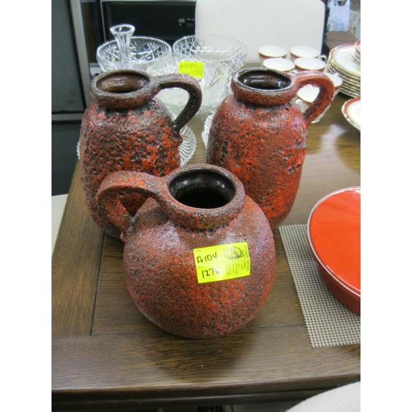 3 PIECES OF MCM LAVA VASES