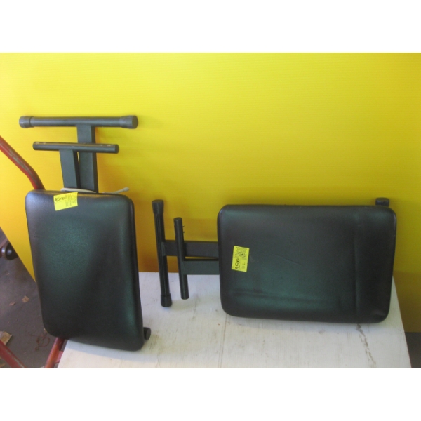 2 BLACK FOLDING PADDED STOOLS