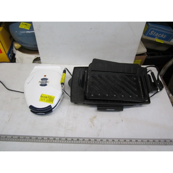 ELECTRIC GRILL & A PROCTOR SILEX WAFFLE MAKER