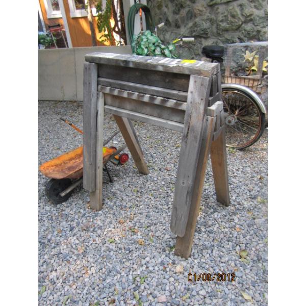 2 WOODEN SAWHORSES