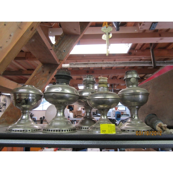 VINTAGE METAL BASED OIL LAMP BASES