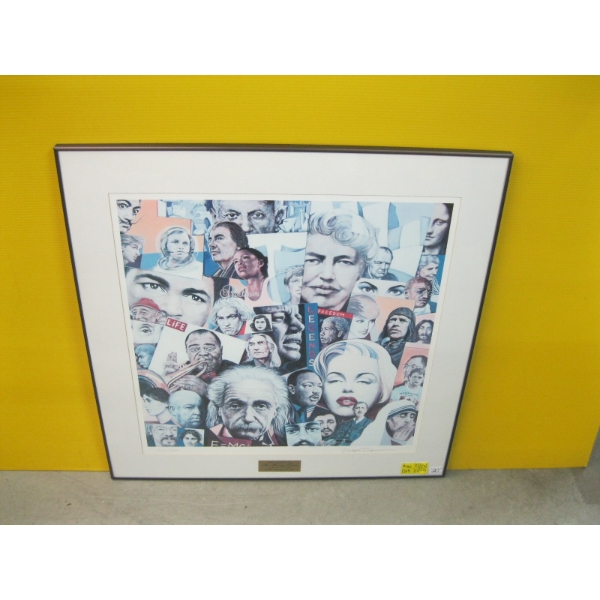 FRAMED SIGNED NUMBERED POSTER OF VARIOUS CELEBRITIES