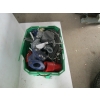 Image 1 : BIN OF MISC. HEAVY DUTY PLUMBING PIECES, ELECTRIC GAS PUMPS, ETC.