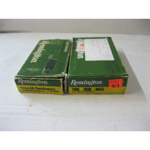 BOX OF 7MM REM MAG (HAND LOADS) & BOX OF 7MM 08 REM