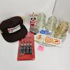 Image 5 : 2 LG. CANDLES, BELT BUCKLE, HAT, INSULATORS, MAGIC LANTERN SLIDES, ETC.