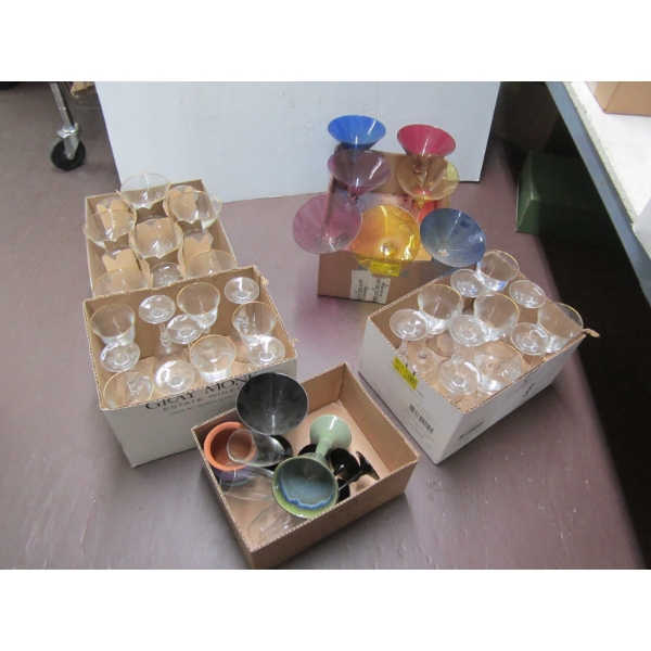 5 BOXES OF VARIOUS WINE & DRINK GLASSES
