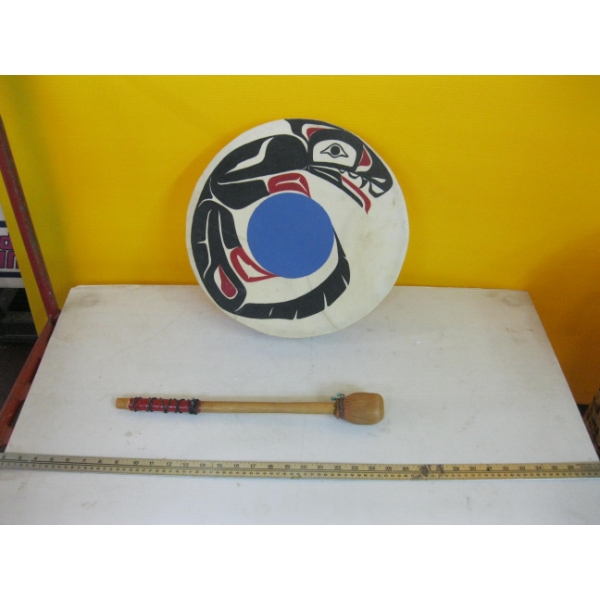 NATIVE DRUM & DRUMSTICK