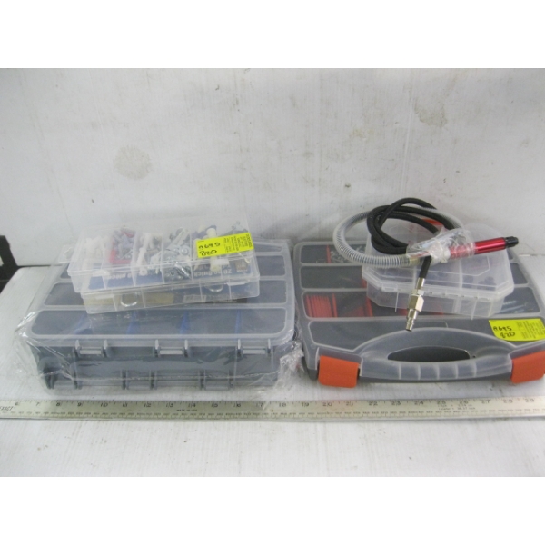 MISC. PLASTIC STORAGE BOXES W/CONTENTS
