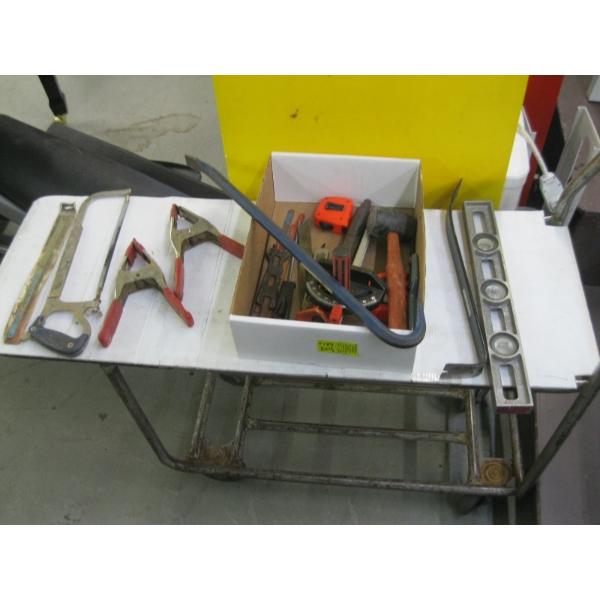 MISC. CLAMPS, HACKSAW, PRY BAR, ETC.