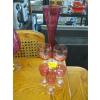 Image 1 : CRANBERRY GLASS VASE & 5 WINEGLASSES