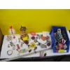 Image 6 : 2 CONTAINERS OF MISC. OIL LANTERN, KEYCHAINS, CONDIMENT SET, ETC.