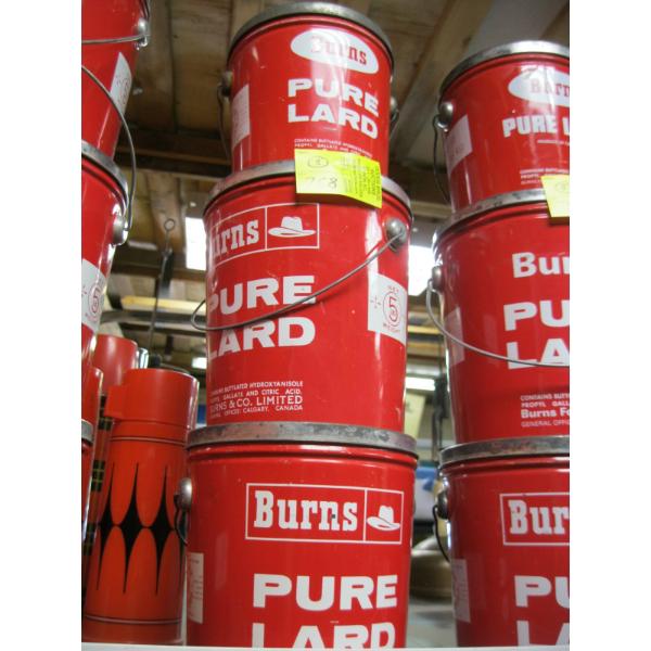 3 BURNS LARD TINS