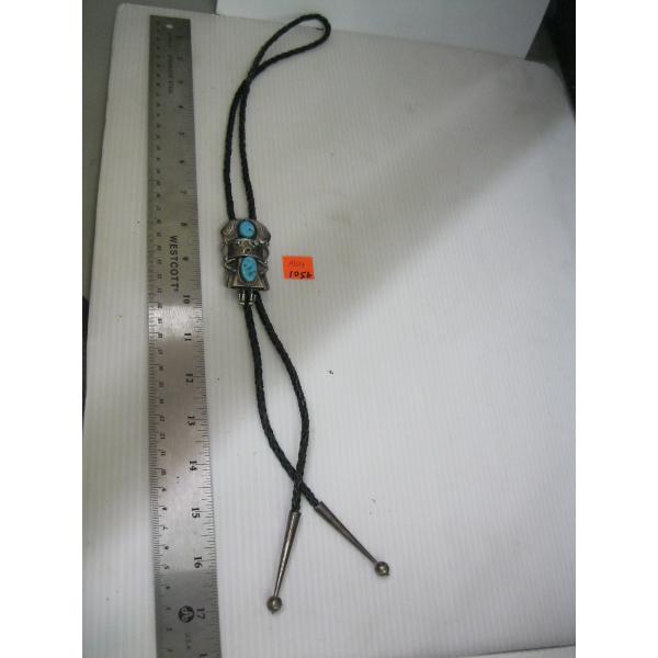 SILVER & TURQUOISE NAVAJO KACHINA DANCER BOLO TIE