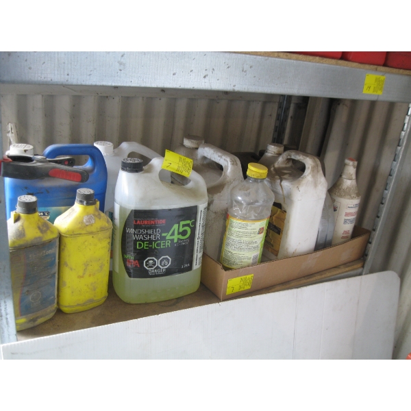 LOT OF ASST'D CLEANERS/OILS, ETC.
