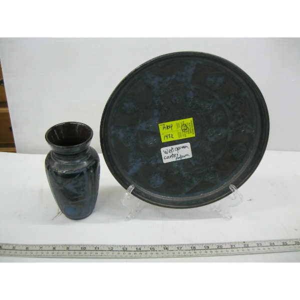 WEST GERMAN PLATE & VASE (BIRKS RETAIL), ANKARA